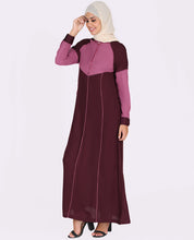 Silk Route Peach And Maroon Feminine Touch Abaya Maxi Dress Jilbab Small