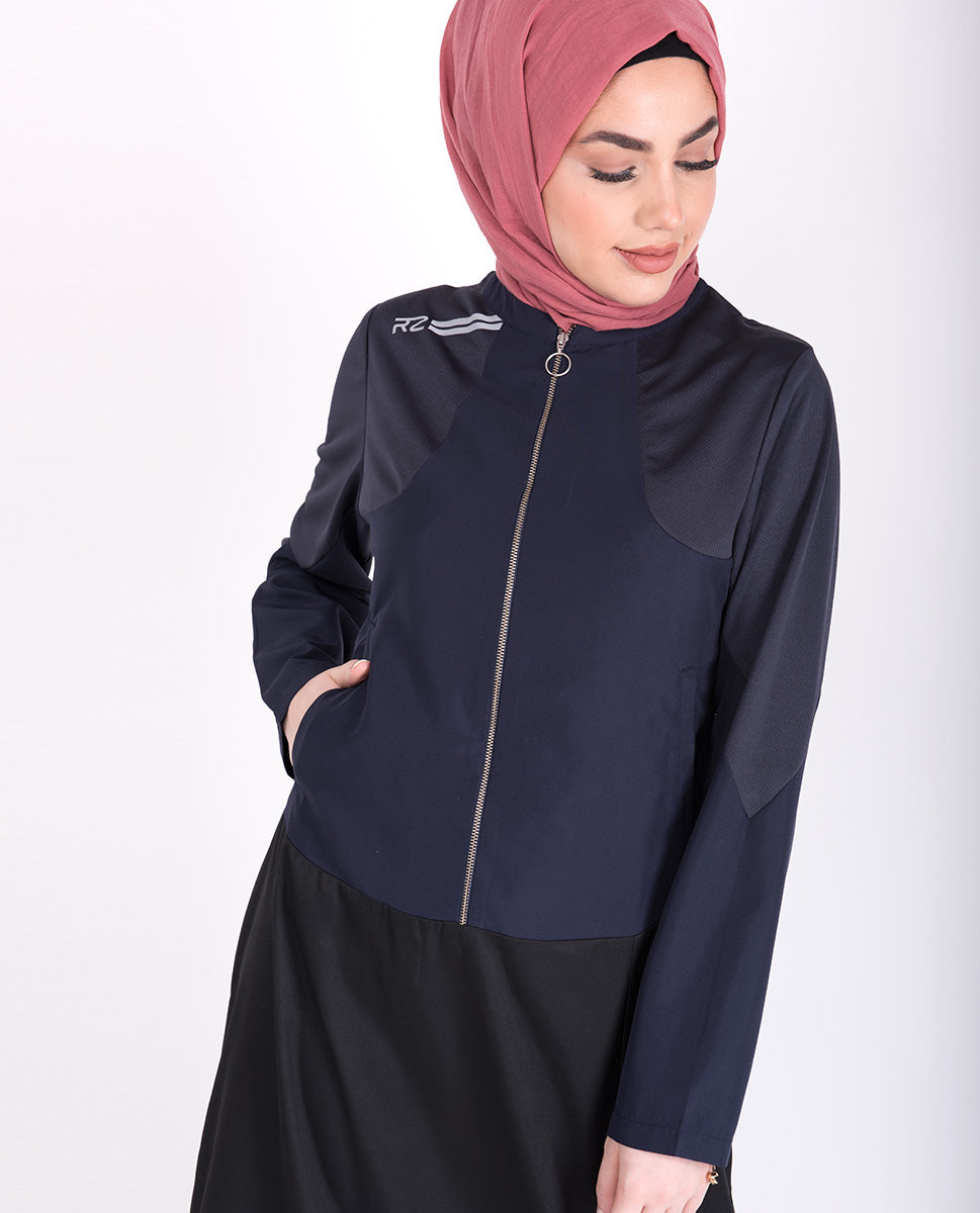 Silk Route Sporty Abaya Maxi Dress Jilbab Black