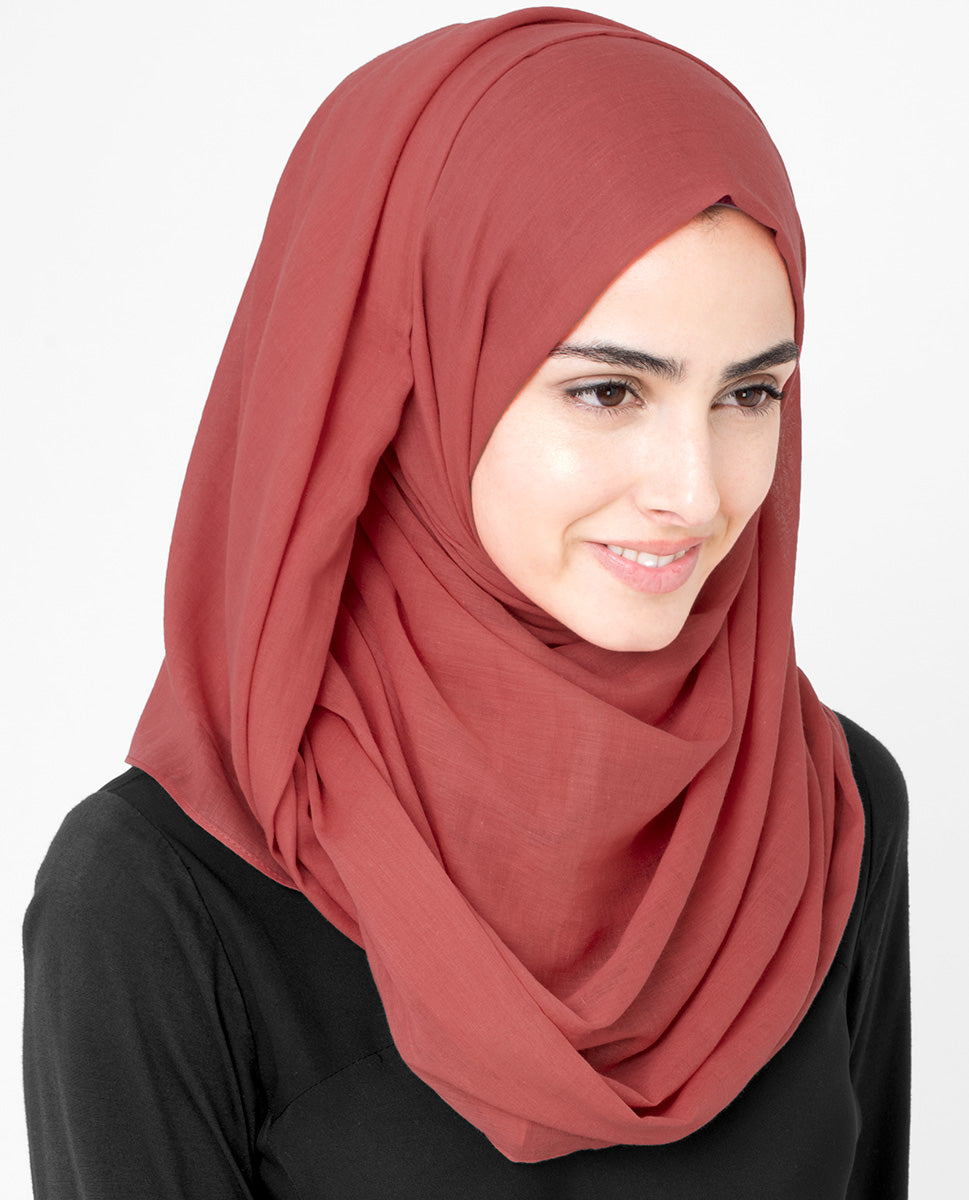 Red Clay Cotton Voile Scarf