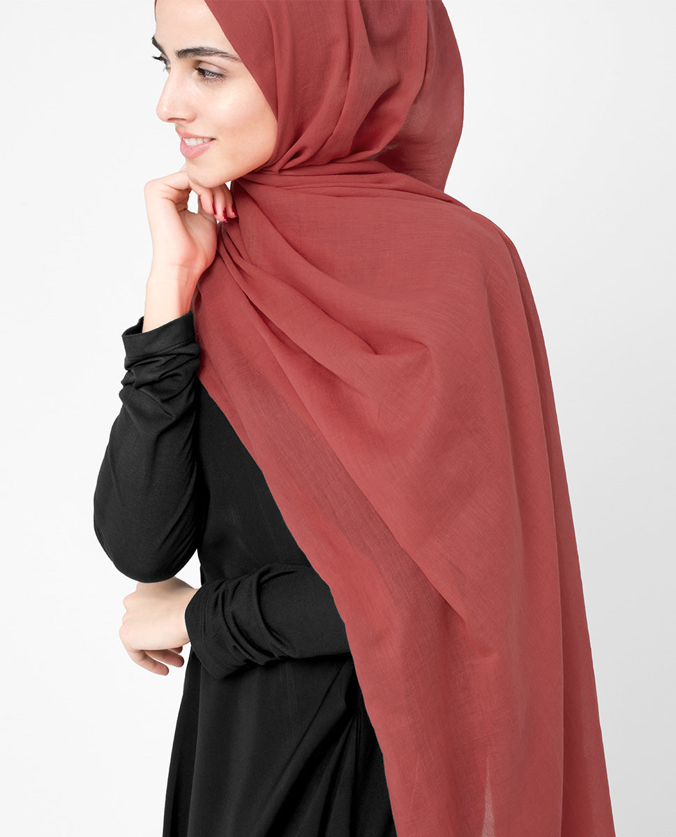 Red Clay Cotton Voile Scarf