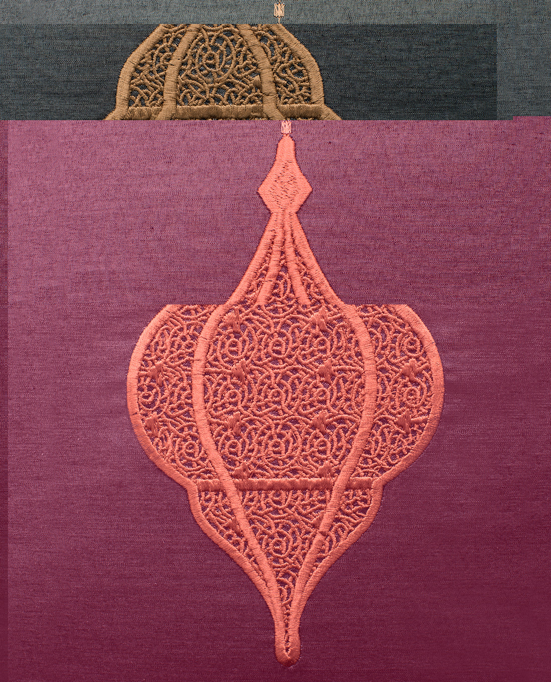 Visual Dhikr Lantern Embroidery Cushion Cover - Black / Mocha