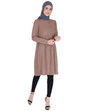 Caramel Brown Patch Pockets Dress Medium