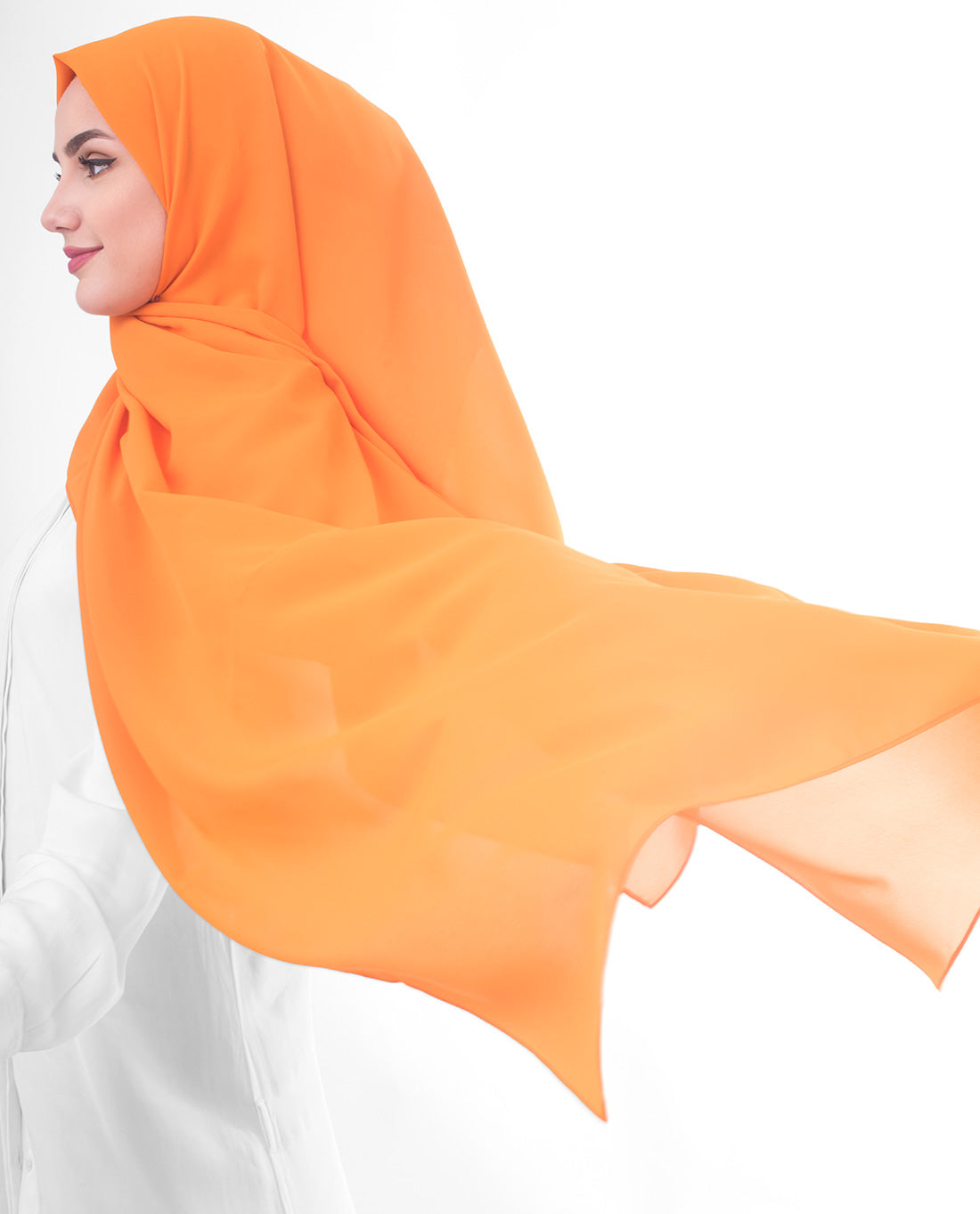 Orange Pepper Poly Georgette Scarf