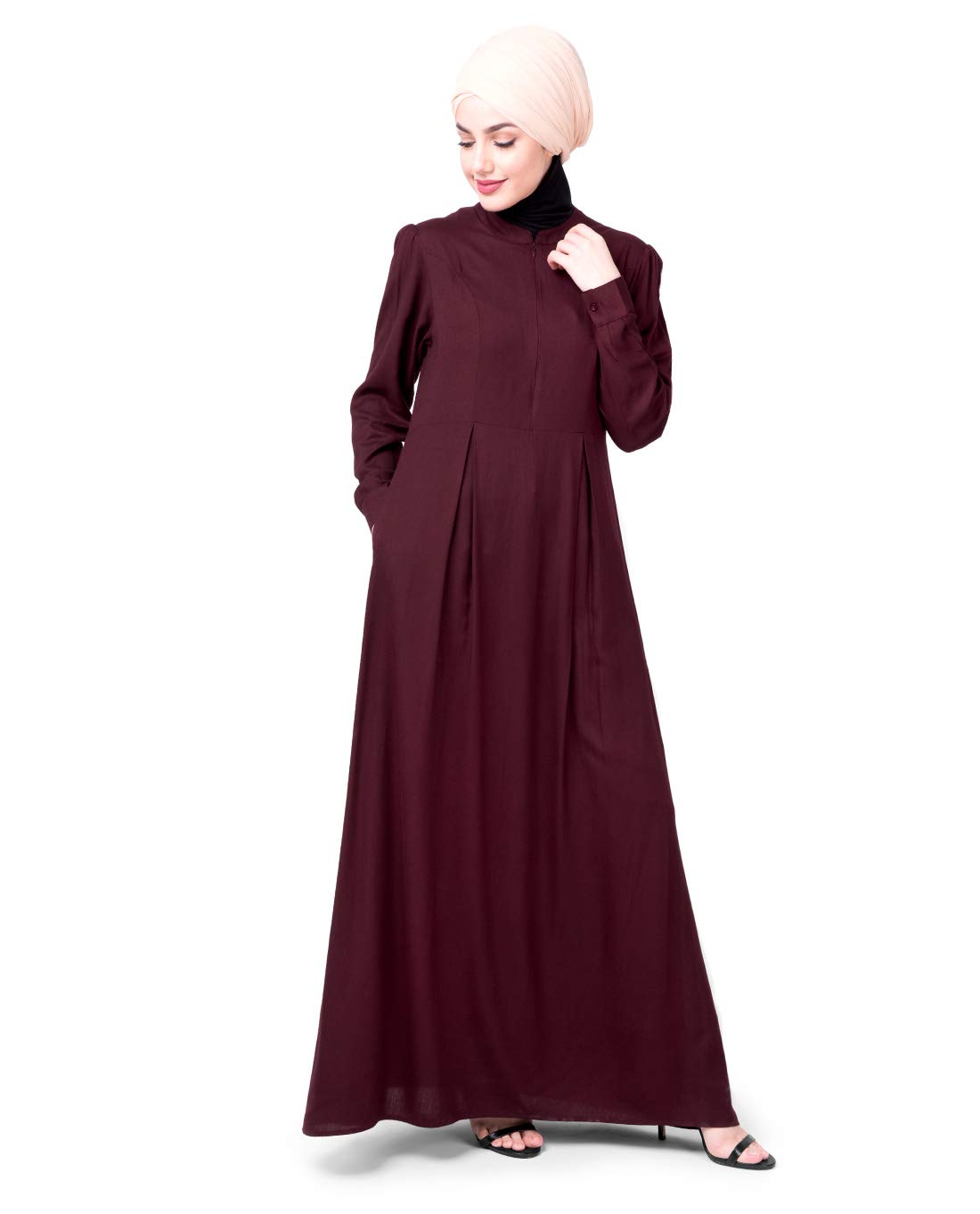 Silk Route© Cherry Double Pleat Abaya Maxi Dress Jilbab Small 58