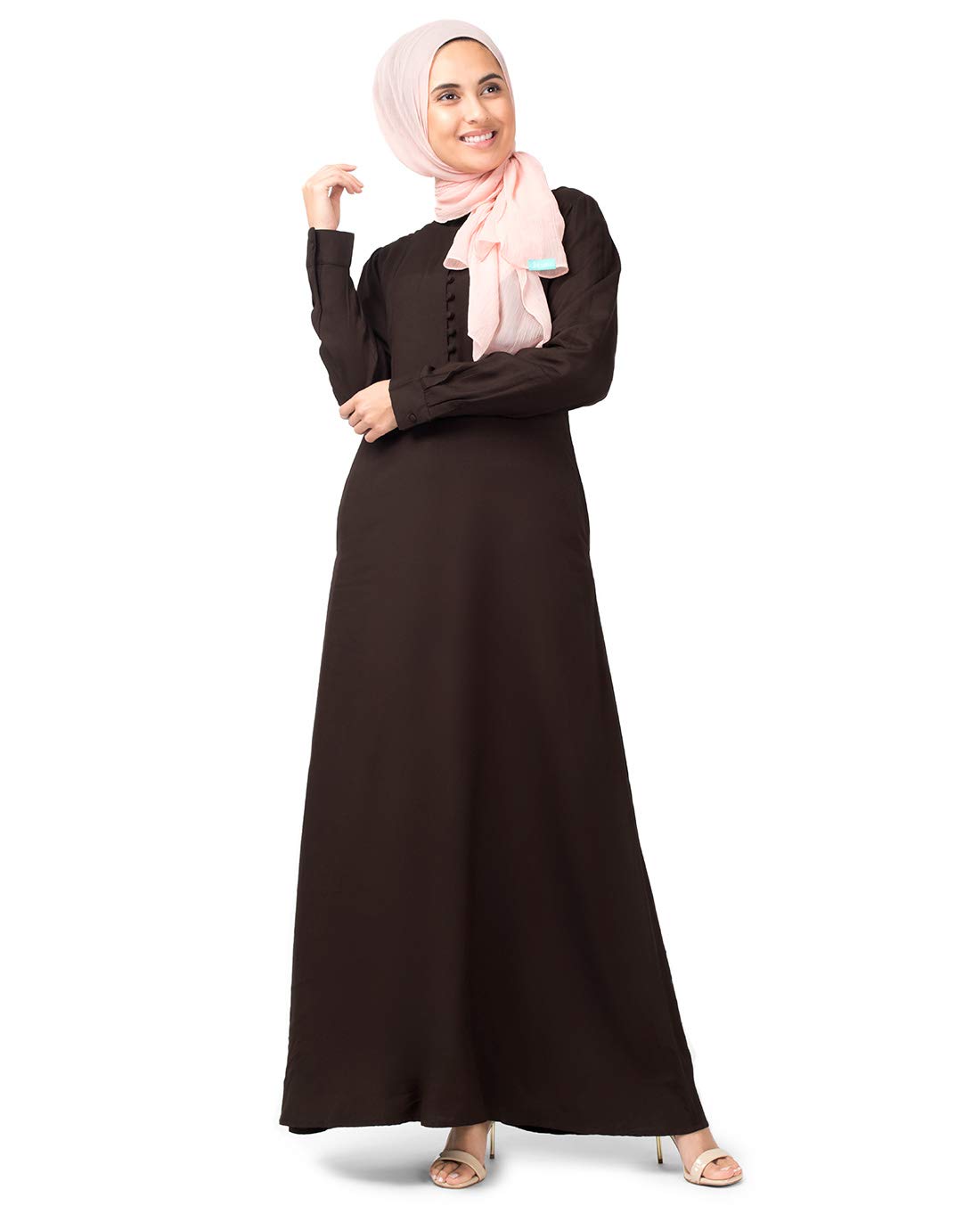 Silk Route© Slim Cocoa Maxi Dress Abaya Maxi Dress Jilbab Small 54