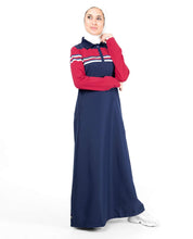 Silk Route© Navy Polo Neck Abaya Taslon Sporty Maxi Dress Jilbab Small 54