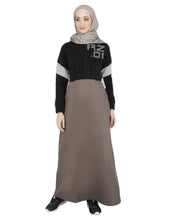 Silk Route Black & Grey Hoody Jilbab Taslon Sporty Abaya Maxi Dress Jilbab Medium 56