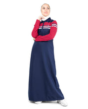Silk Route© Navy Polo Neck Abaya Taslon Sporty Maxi Dress Jilbab Small 54