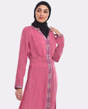 Silk Route Pink Blush Elastic Waist Abaya Maxi Dress Jilbab Large