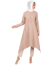 Silk Route London Beige Handkerchief Embroidered Midi Dress Medium