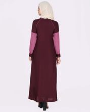 Silk Route Peach And Maroon Feminine Touch Abaya Maxi Dress Jilbab Small