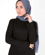 Silk Route© Black Floral Print Gathered Viscose Abaya Maxi Dress Jilbab Small 58