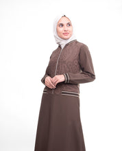 Silk Route© Brown Flared Paisley Print Taslon Sporty Maxi Dress Jilbab Small 58