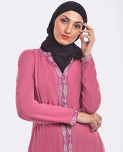 Silk Route Pink Blush Elastic Waist Abaya Maxi Dress Jilbab Large