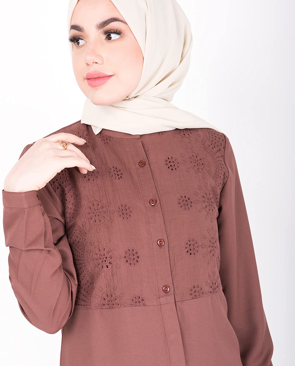 Silk Route Shifley Cognac Shirt Dress Small Brown
