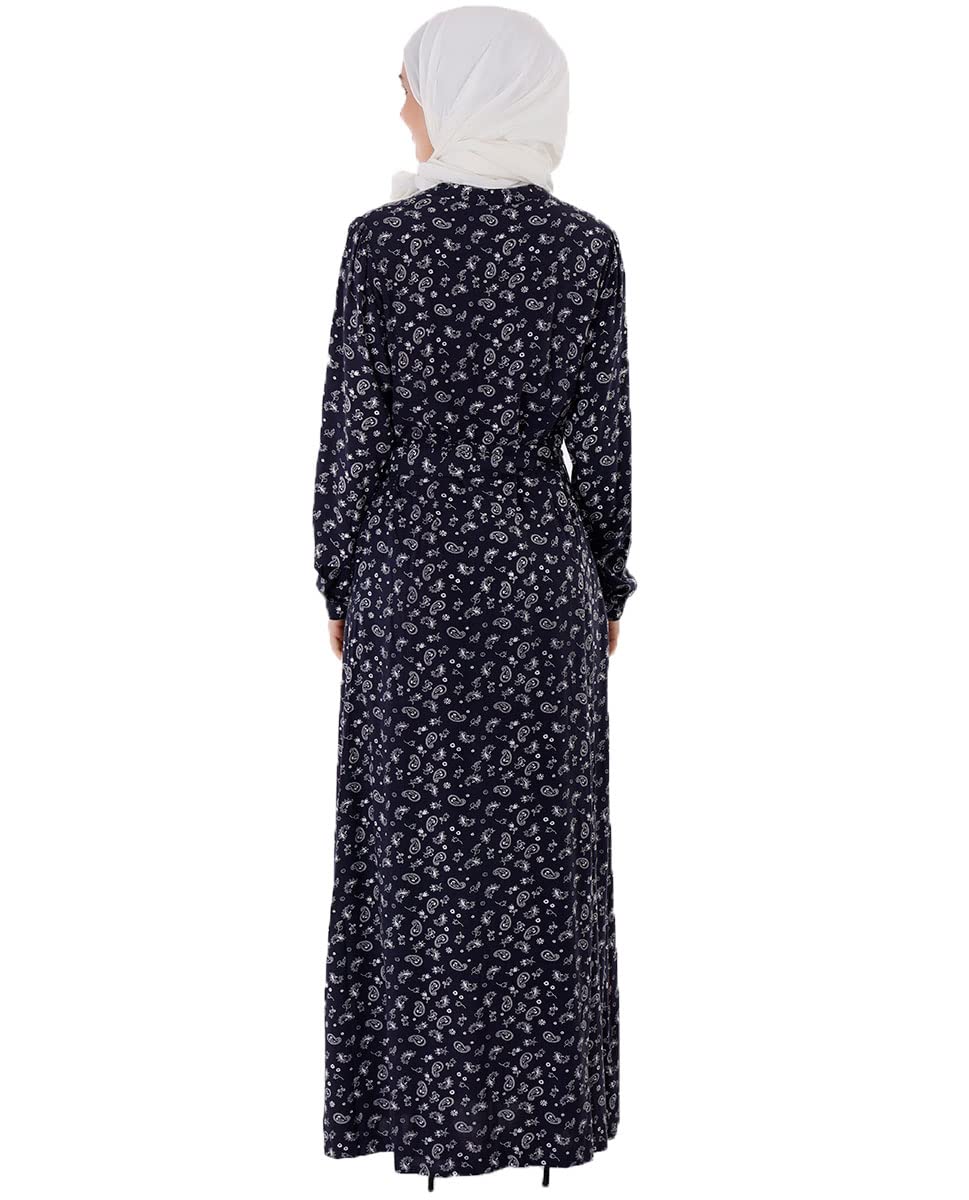 Silk Route Navy All Over Print Abaya Large 60