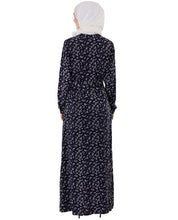 Silk Route Navy All Over Print Abaya Large 60