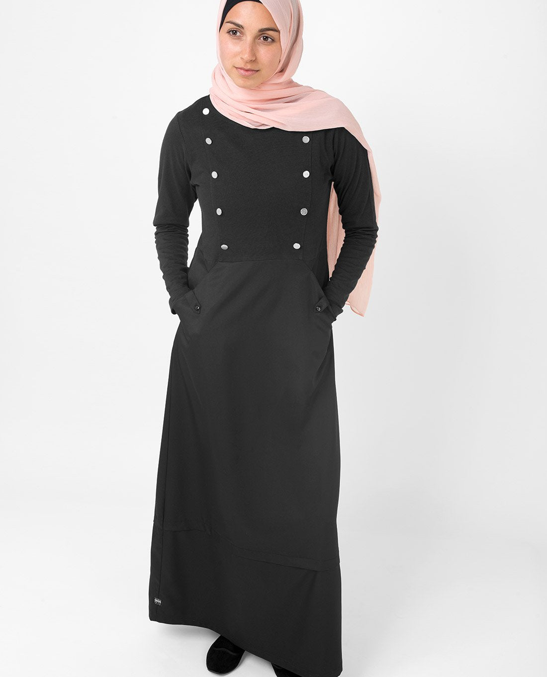 Silk Route Black Smart Sister Urban Polyester Maxi Dress Jilbab Medium 60