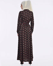 Silk Route Spring Fever Printed Brown Abaya Maxi Dress Jilbab Large