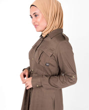Silk Route© Teak Brown Full Front Open Urban Viscose Abaya Maxi Dress Jilbab Small 54