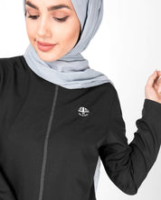 Silk Route© Black & White Top Stitch Abaya Viscose Sporty Maxi Dress Jilbabs Large 56