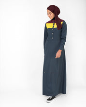 Silk Route Yellow & Red Colour Blocking Polyester Sporty Maxi Dress Jilbab Medium 60