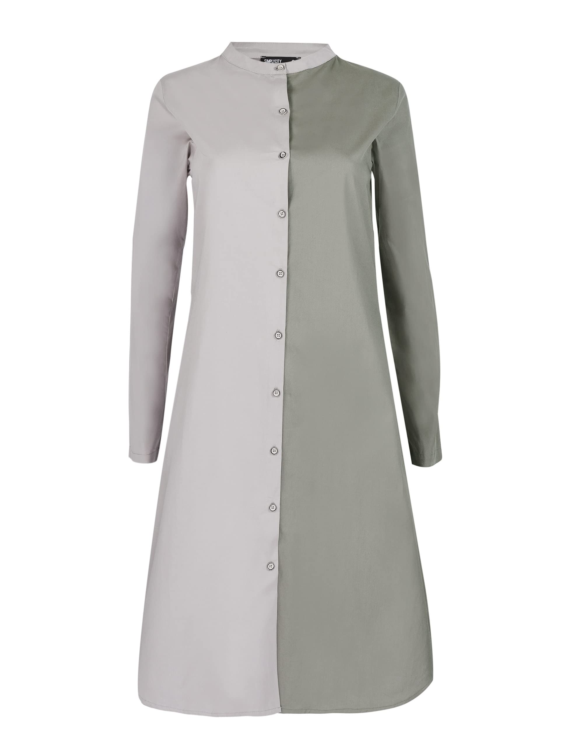 Silk Route Beige Colour Block Shirt Dress Small