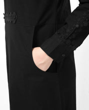 Silk Route Black Lace Patched Abaya Cotton Urban Maxi Dress Jilbab Small 58