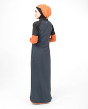 Silk Route © Orange Highlight Pique Jersey Sporty Maxi Dress Jilbab Small 58