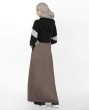 Silk Route Black & Grey Hoody Jilbab Taslon Sporty Abaya Maxi Dress Jilbab Medium 56
