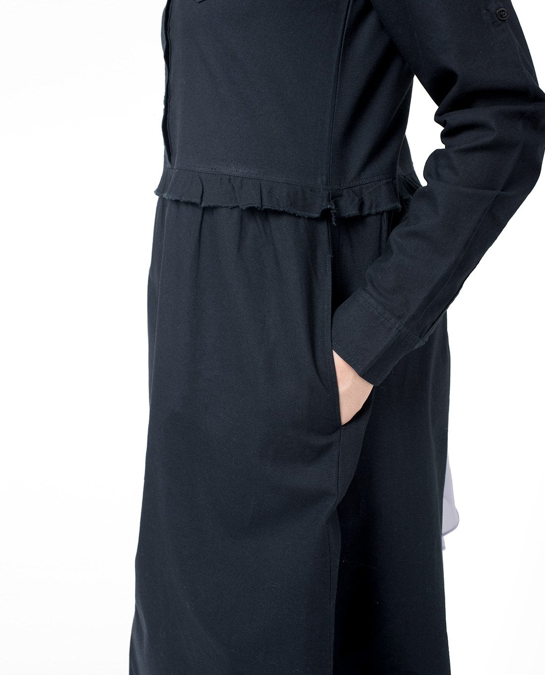 Silk Route Navy Ruffle Urban Cotton Maxi Dress Jilbab XLarge 56
