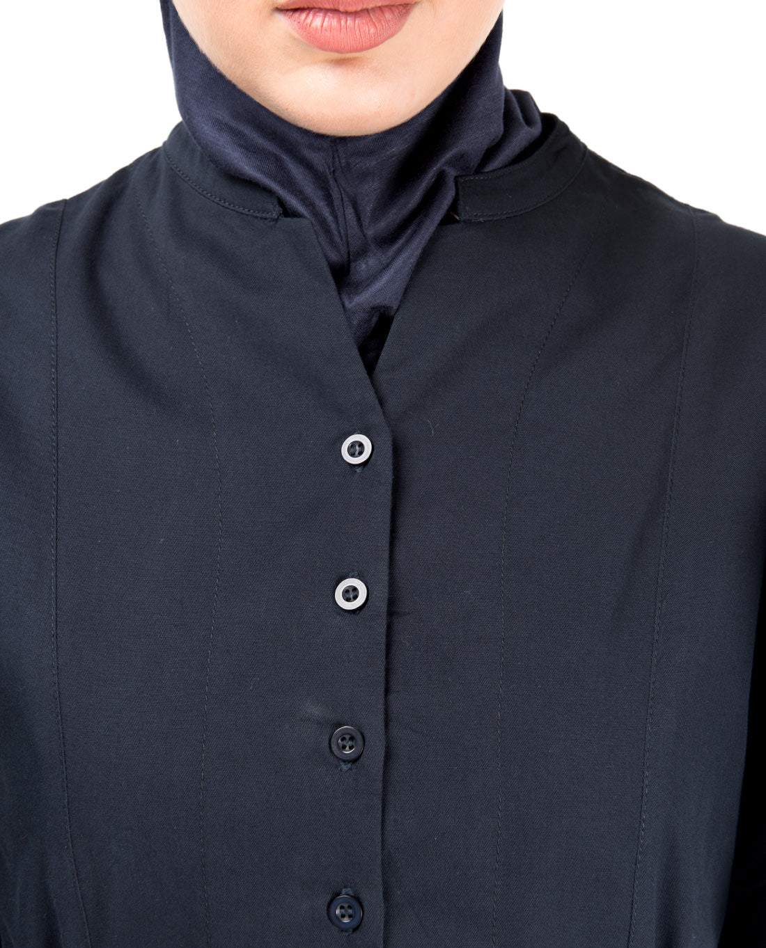 Silk Route© Midnight Blue Tie Up Sleeve Abaya Cotton Urban Maxi Dress Jilbabs XLarge 56