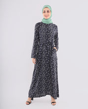 Silk Route Blue Paisley Printed Abaya Large