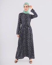 Silk Route Blue Paisley Printed Abaya Large
