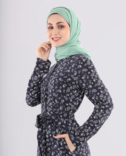 Silk Route Blue Paisley Printed Abaya Large