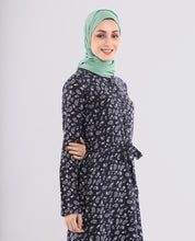 Silk Route Blue Paisley Printed Abaya Large