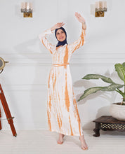 Brown And White Tie And Dye Printed Jilbab