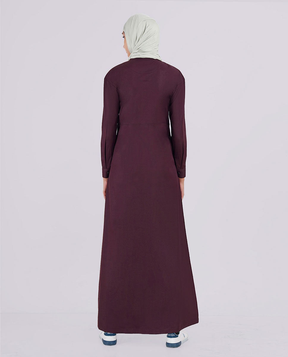 Precious Plum Full Front Opening Jilbab