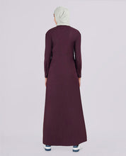 Precious Plum Full Front Opening Jilbab