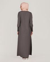 Grey Melange Round Neck Jilbab