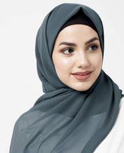 Dark Slate Blue Poly Georgette Scarf
