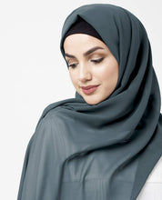 Dark Slate Blue Poly Georgette Scarf