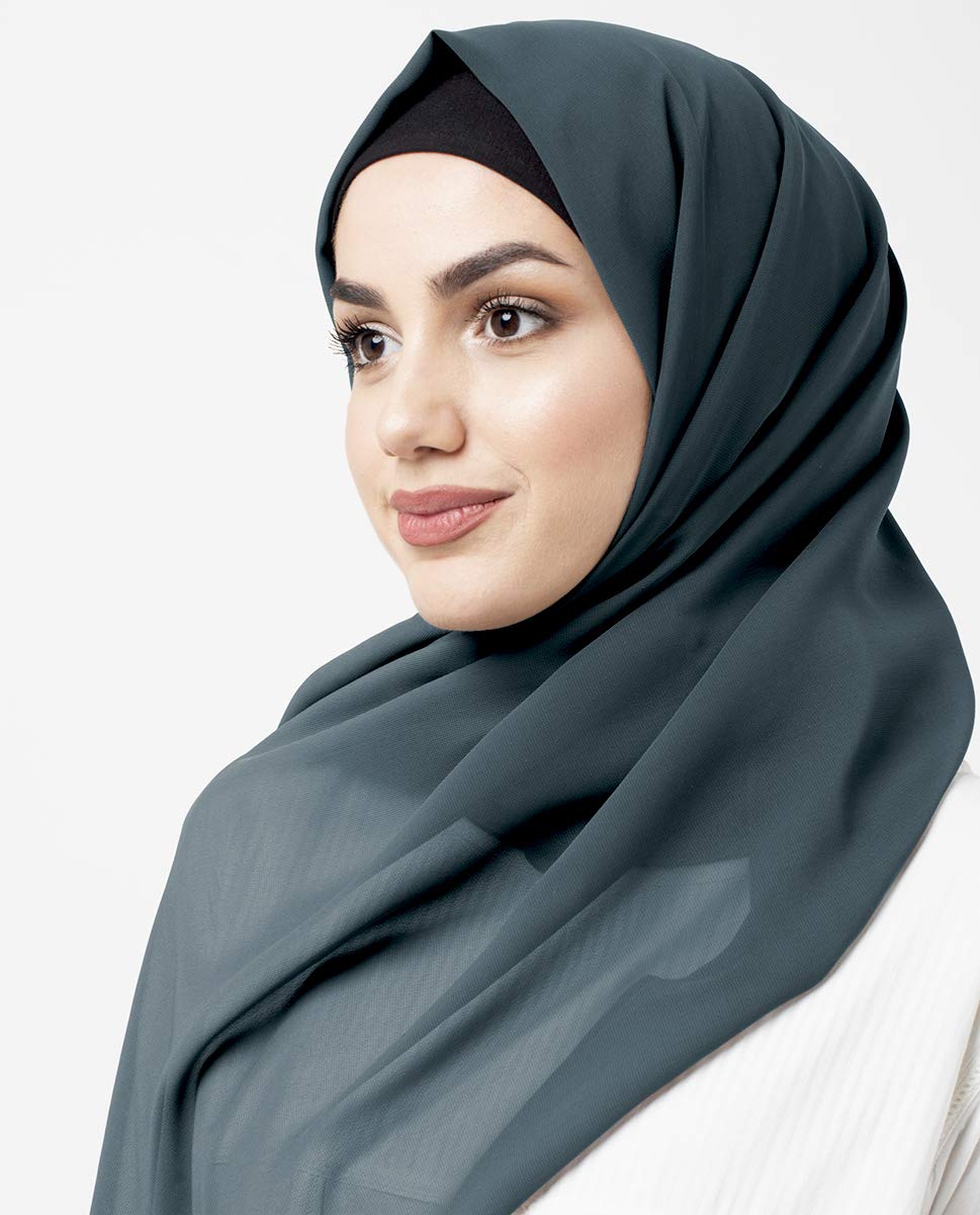 Dark Slate Blue Poly Georgette Scarf