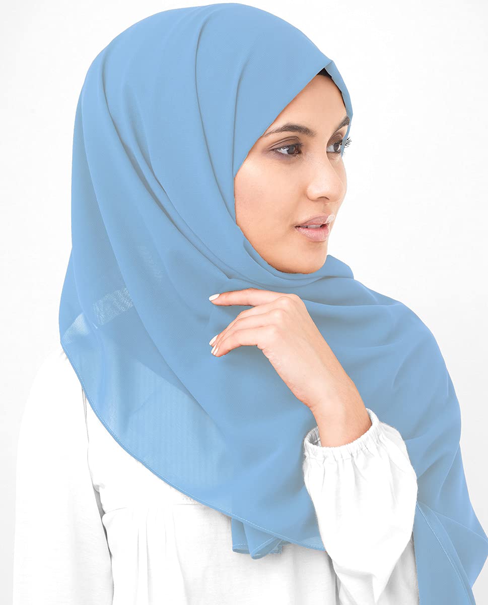 Placid Blue Poly Georgette Scarf