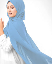 Placid Blue Poly Georgette Scarf