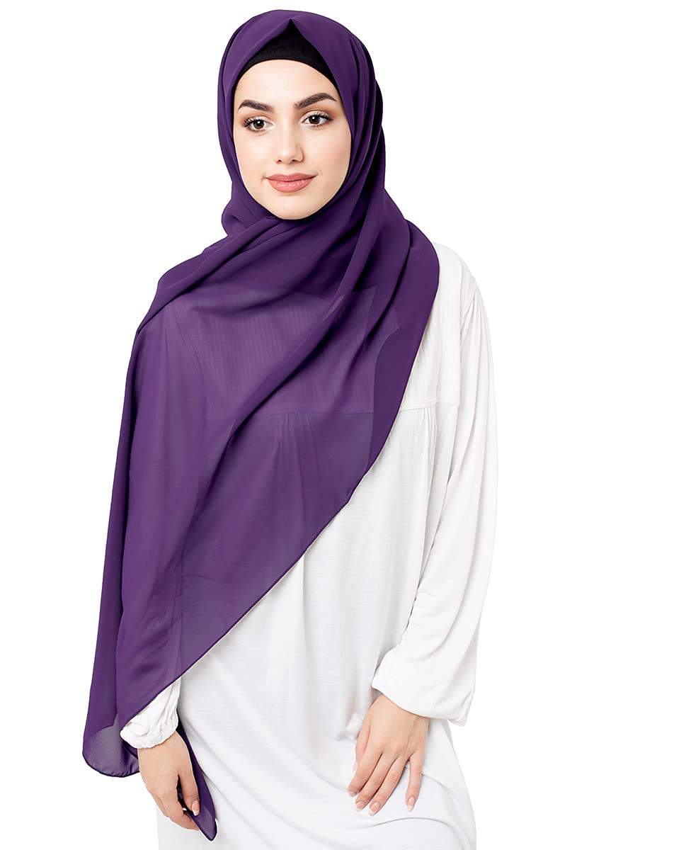 Sparkling Grape Purple Poly Georgette Scarf