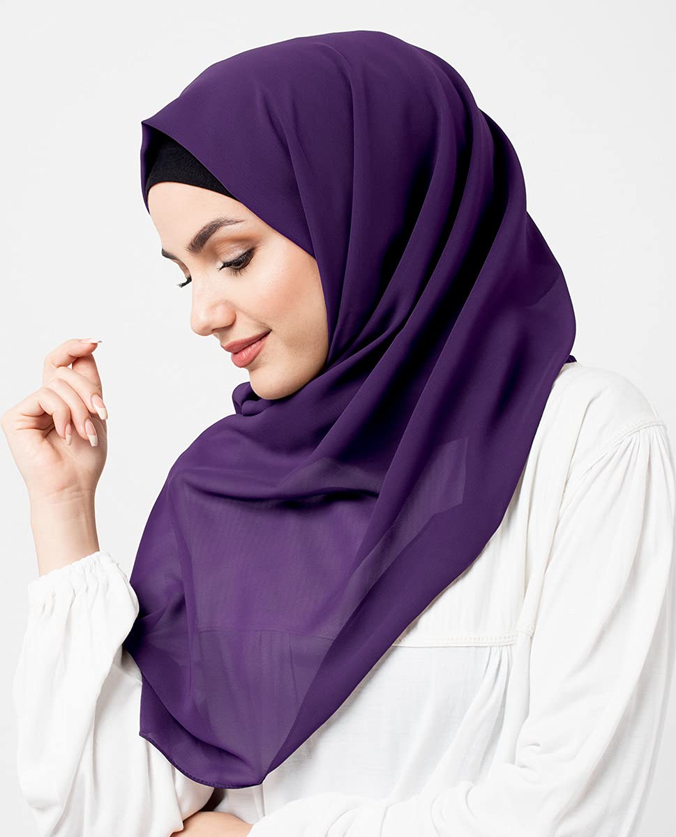Sparkling Grape Purple Poly Georgette Scarf