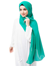 Aqua Green Poly Georgette Scarf