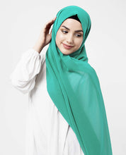 Aqua Green Poly Georgette Scarf