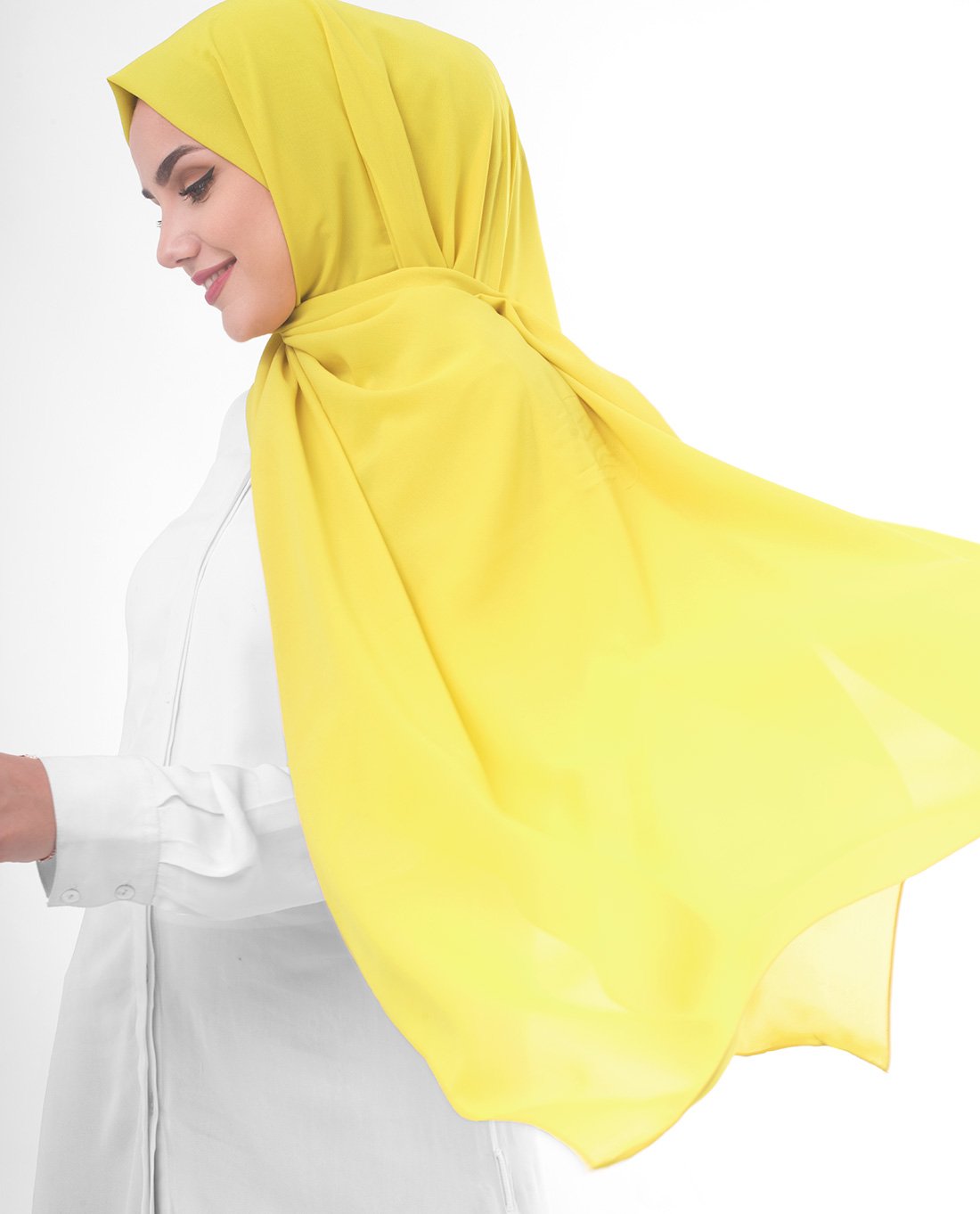 Celery Poly Georgette Scarf